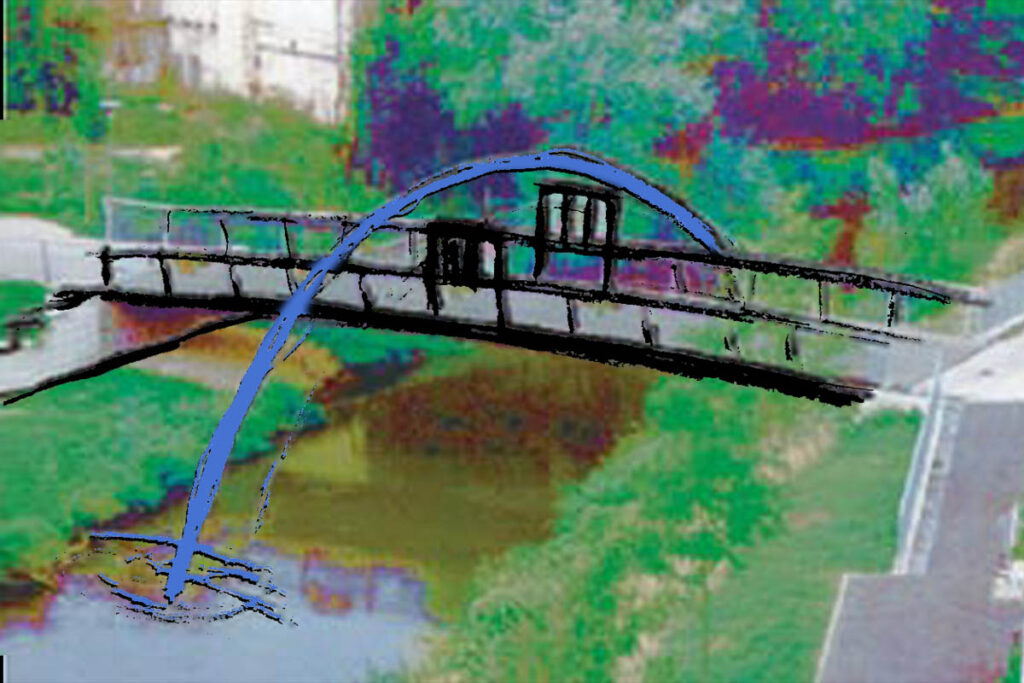 Brücken überbrücken eine Installation Halle Saale